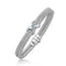Diamond Accented X Station Weave Bangle in 14k  (.17 cttw)